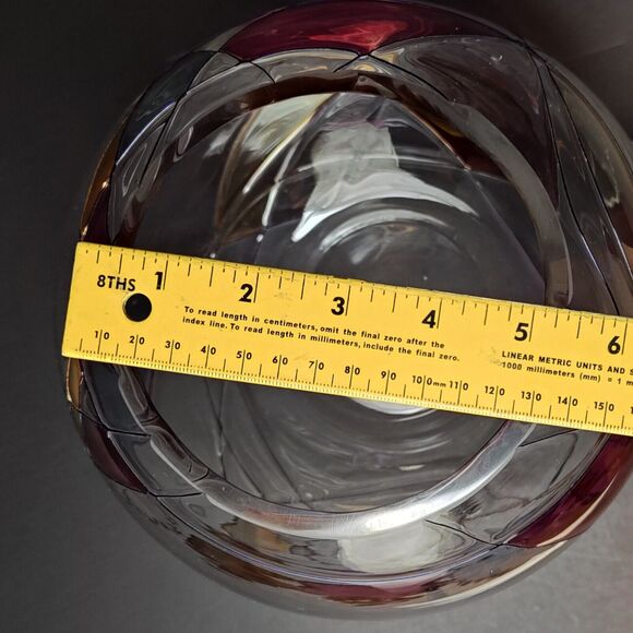 Luminescence Hand Blown Bowl Vase Romania Lead Free Glass Crystal Mosaic Art - Picture 15 of 15